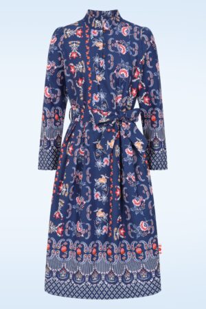 Frisian Princess Midikleid in Porzellanblau