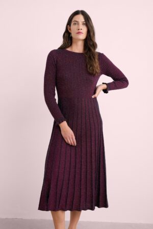 Glass Stem Glitter Midikleid in Lila