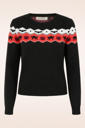 Haunted Harvest Strickpullover in Schwarz