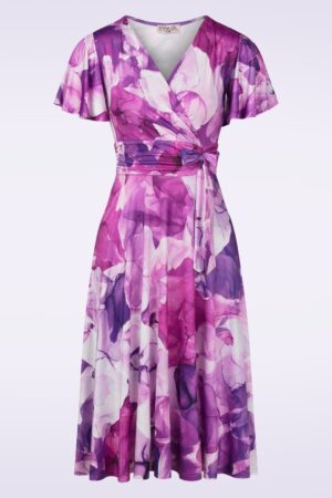 Irene Aquarel Cross Over Swingkleid in Lila