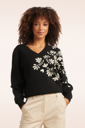 Jazzie Floral Pullover in Schwarz