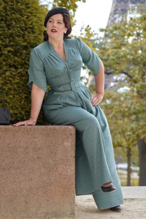 Jeanne Azure Jumpsuit in Koi-Blau