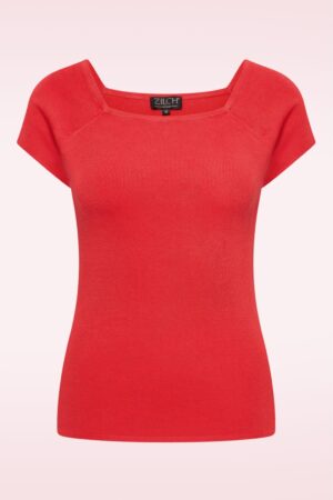 Kaylie Oberteil in Korallenrot