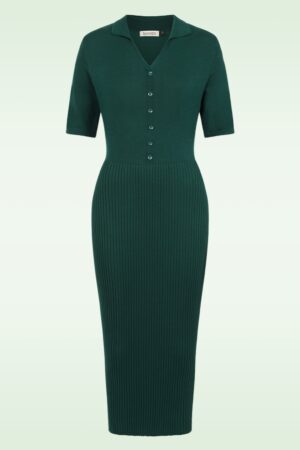 Kelsey A-Linien-Strickkleid in Grün