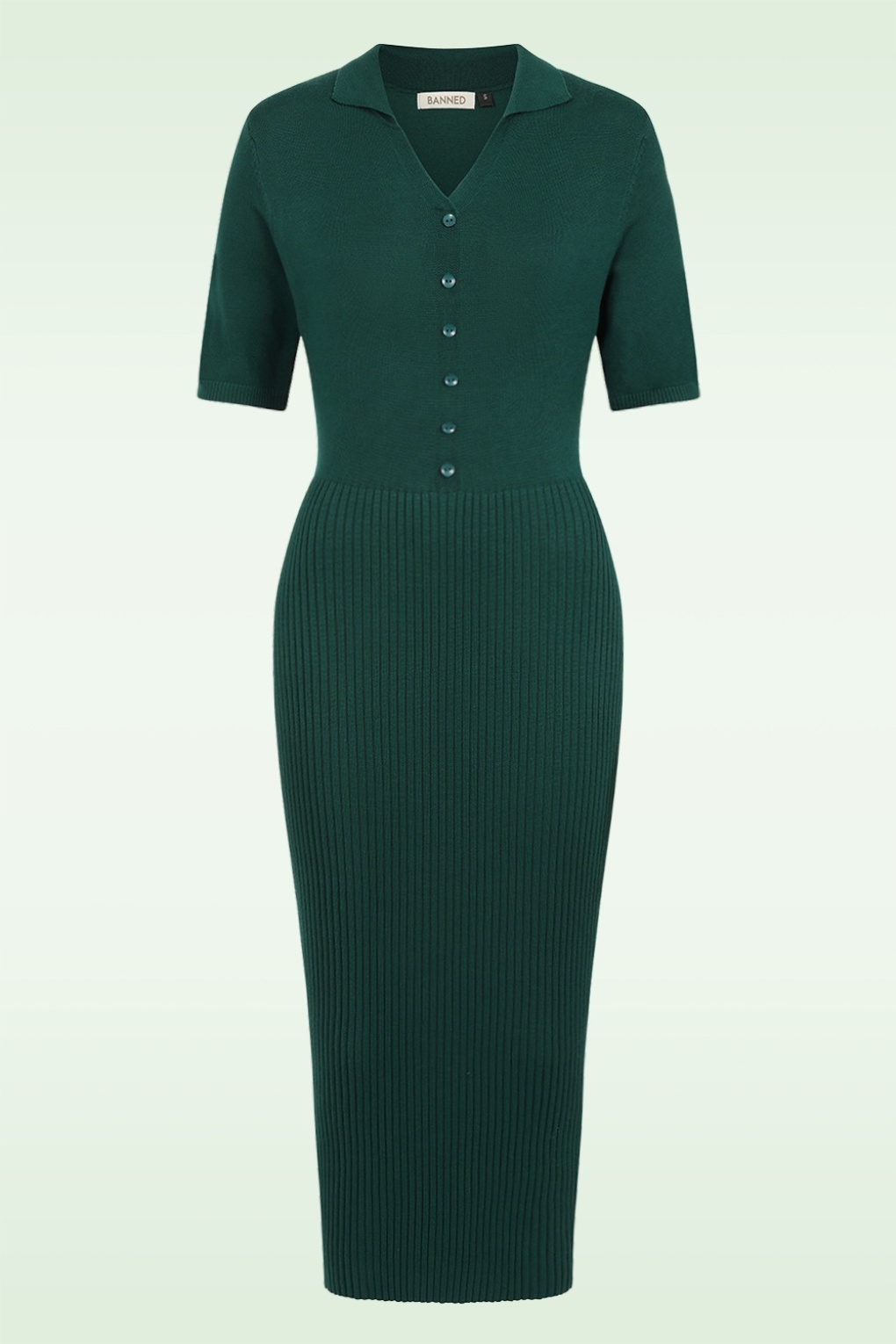 Kelsey A-Linien-Strickkleid in Grün