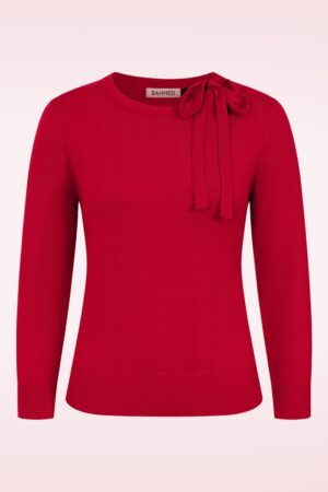 Kia Strickoberteil in Lippenstiftrot