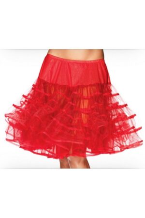 Leg Avenue Kostüm Petticoat mittellang rot Karneval Faschingskostüm, Typisches Accessoire für Kostüme im Look der 50er/60er Jahre