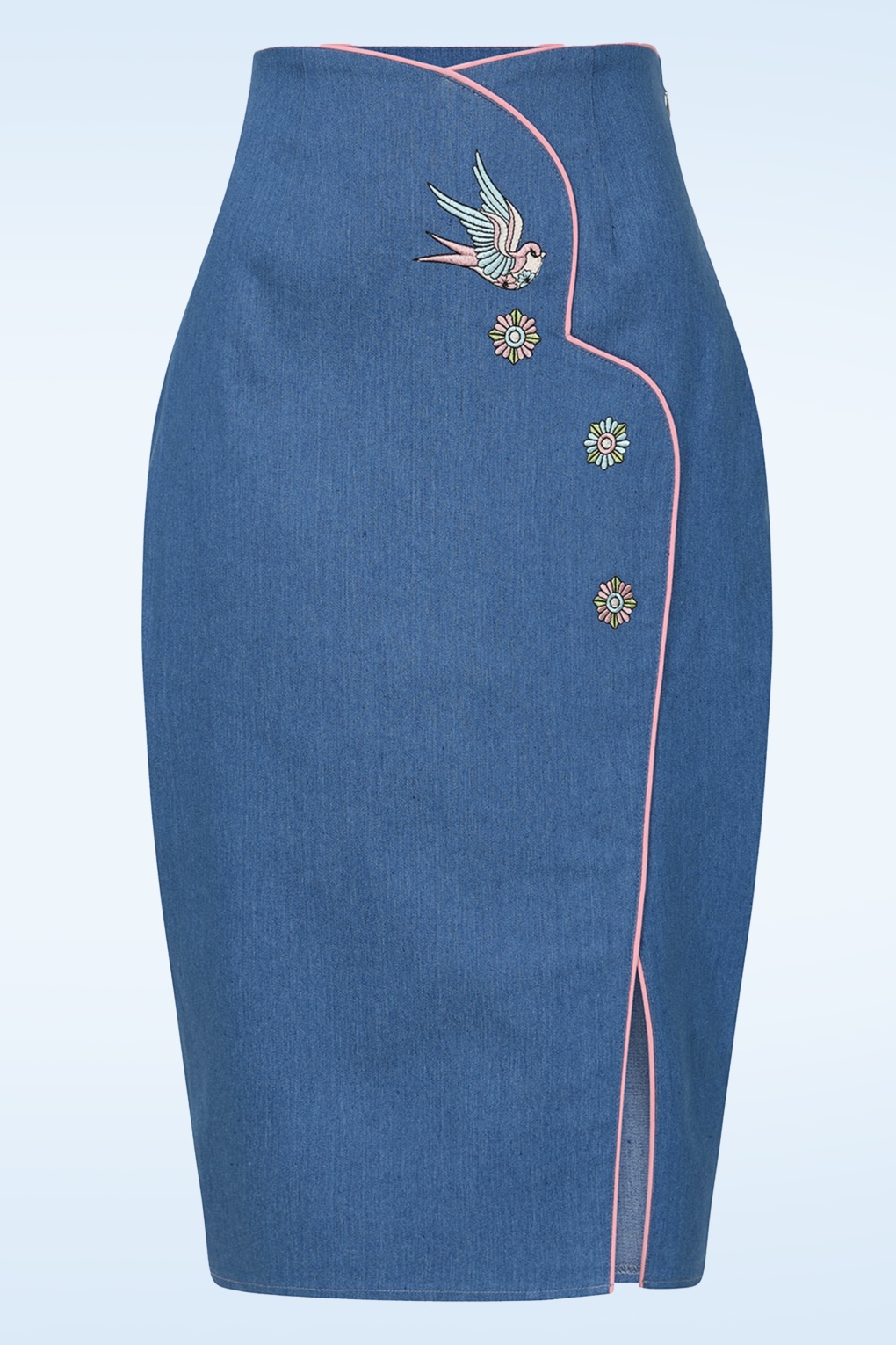 Millie Swallow Etuirock in Denimblau