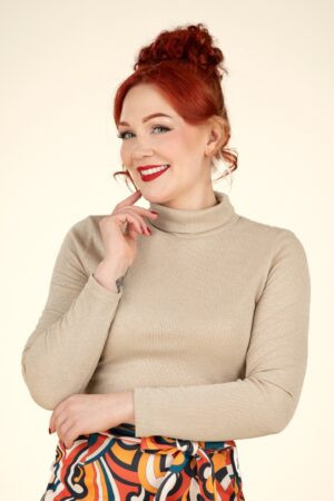 Opal Glitzer Top in Beige