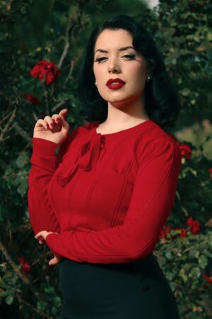 Shelly Strickpullover in Rot.