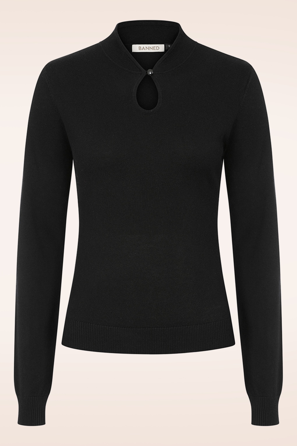 Tear Drop Strickoberteil in Schwarz