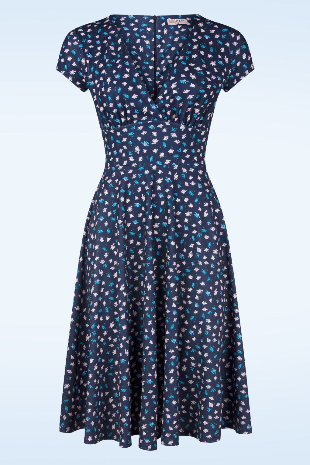 Topvintage exclusive ~ Miley Ditsy Swing Kleid in Marineblau