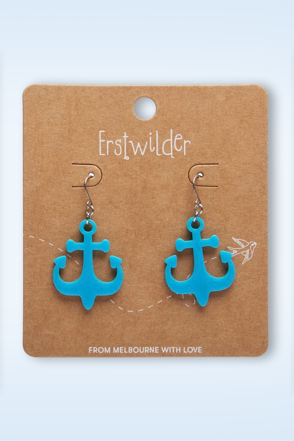 Anker Schiff Drop Ohrringe in Blau