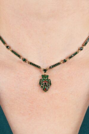 Art Deco Kette in Smaragdgrün
