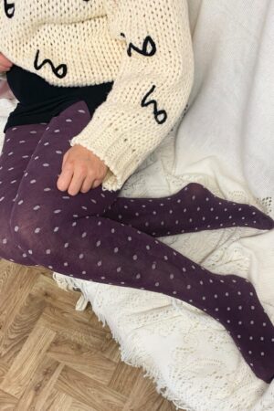 Bambus Spot gestrickte Strumpfhose in Lila