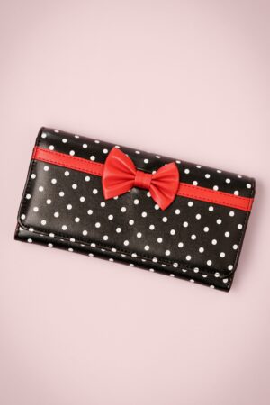 Carla Bow Polka Geldbörse in Schwarz und Rot
