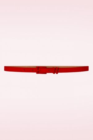 Cecile Gürtel in Krokodillederrot