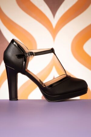 Country Rose Pumps in Schwarz
