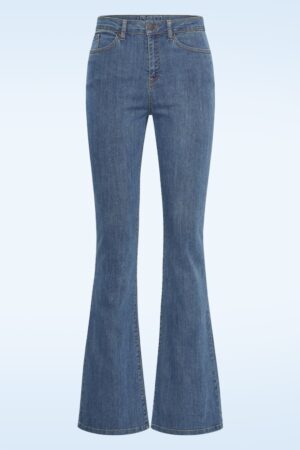 Dora Baumwoll-Schlagjeans in ausgewaschenem mid blau