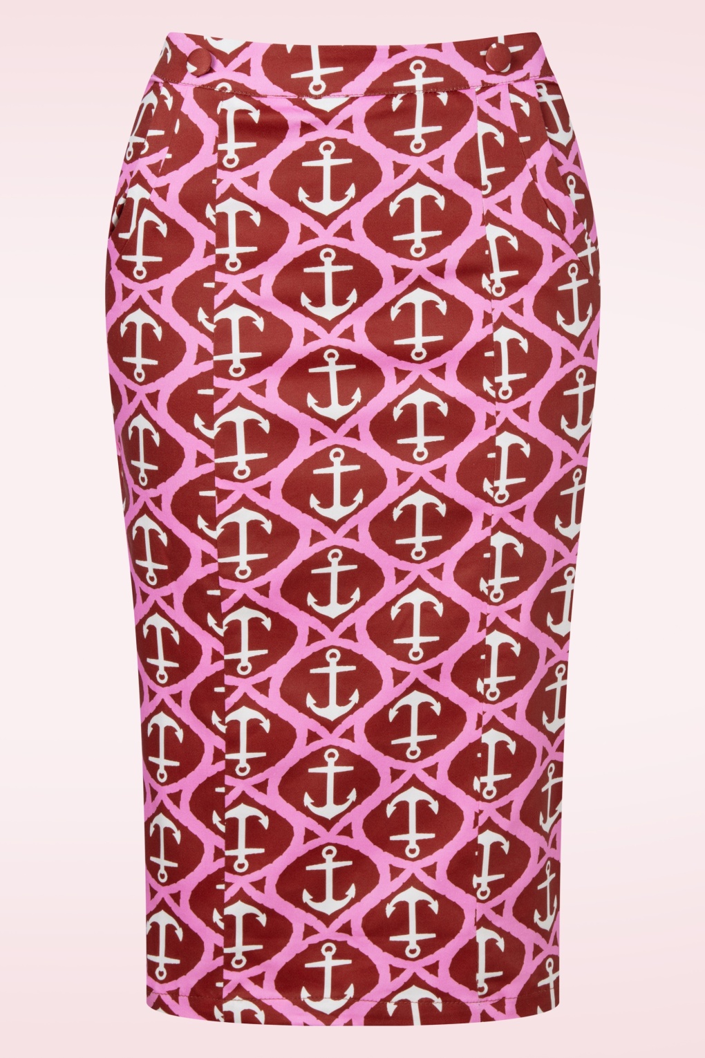 Exklusiv bei Topvintage ~ Anchor Muse Bleistiftrock in Rot und Rosa