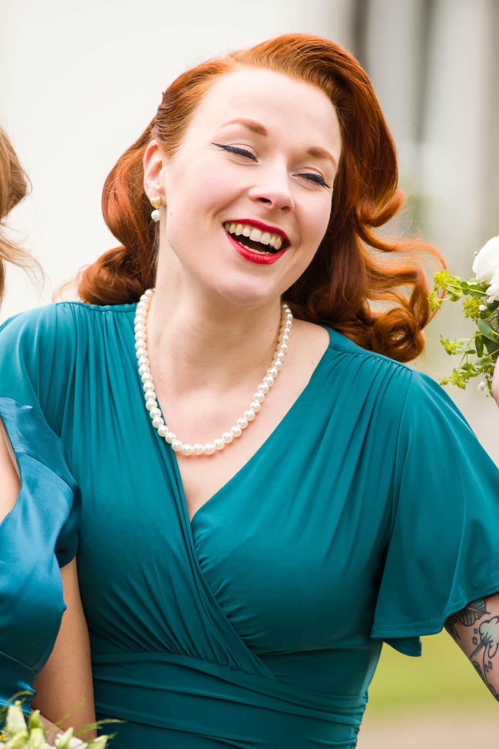 Exklusiv bei Topvintage ~ Elegante Perlenkette in Elfenbein