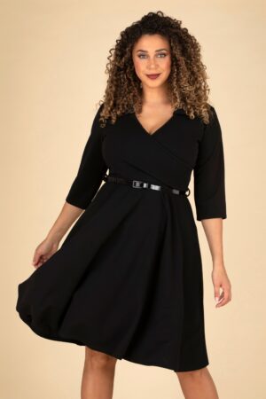 Exklusiv bei Topvintage ~ Elena Swing Kleid in Schwarz
