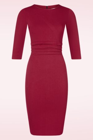 Exklusiv bei Topvintage ~ Evangeline Etuikleid in Weinrot