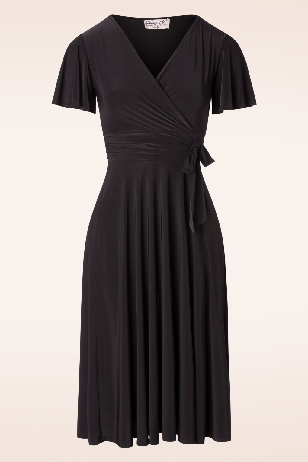 Exklusiv bei Topvintage ~ Irene Crossover-Swing-Kleid in Schwarz