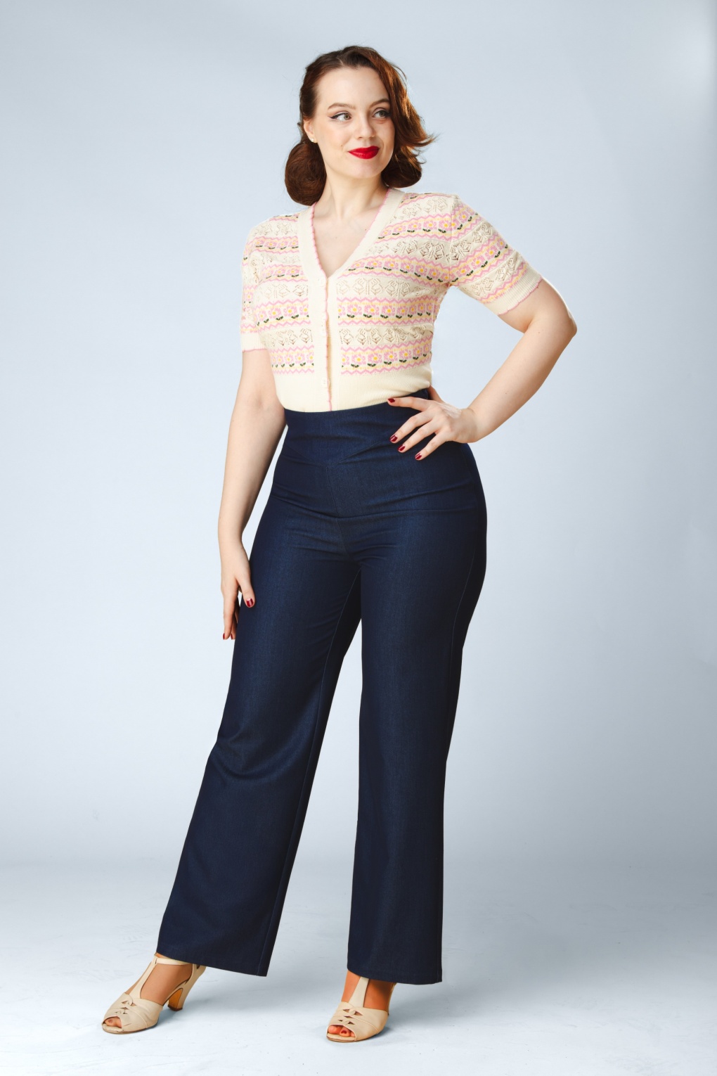 Exklusiv bei Topvintage ~ Livia Hose in Marineblau