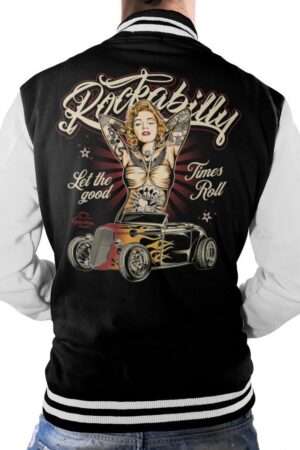 GASOLINE BANDIT® Collegejacke für Rockabilly Rock'n Roll Fans: Let The Good Times roll