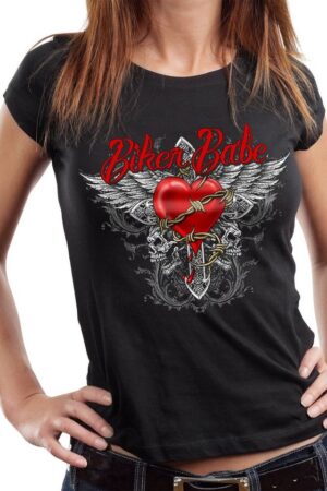 GASOLINE BANDIT® T-Shirt Damen Lady Biker-Shirt: Biker Babe