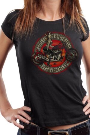 GASOLINE BANDIT® T-Shirt Damen Lady Biker-Shirt: Good Vibrations