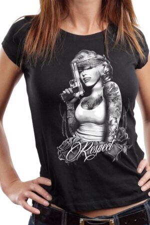 GASOLINE BANDIT® T-Shirt Damen Lady Biker-Shirt: Marilyn Respect