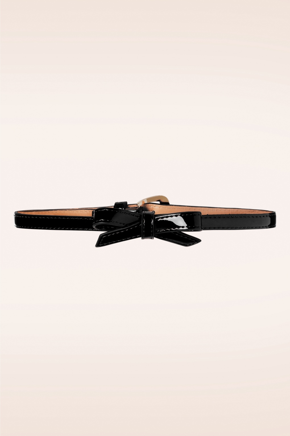 Gold Rush Lackschleifengürtel in Schwarz