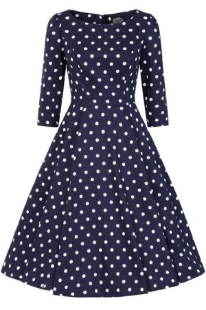 Hearts & Roses London A-Linien-Kleid Blakely Polka Dot Vintage Retro Fit-N-Flare
