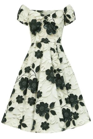 Hearts & Roses London A-Linien-Kleid Taylor Floral Swing Dress Retro Vintage Fit-N-Flare 50er