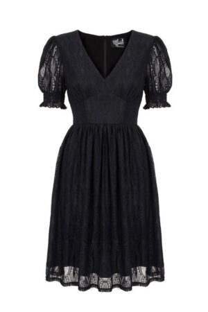 Hell Bunny A-Linien-Kleid Mortem Mini Dress Retro Vintage Spitze Lace Dress
