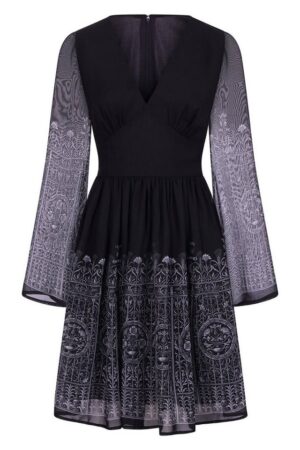 Hell Bunny A-Linien-Kleid Secret Gate Vintage Retro Gothic