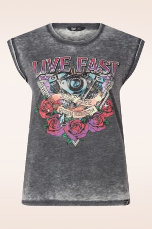 Live Fast T-Shirt in Anthrazit
