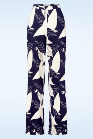 Marina Breeze Hose in Wollweiß und Marineblau