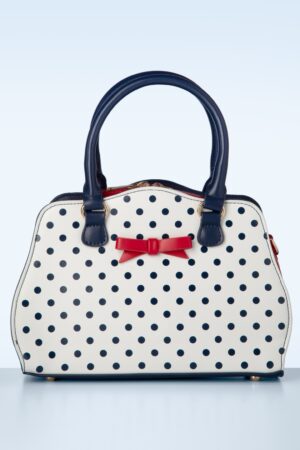 Mohn Polka Handtasche in Weiß