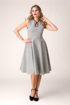 Norah Pied de Poule Swingkleid in Schwarz und Weiß