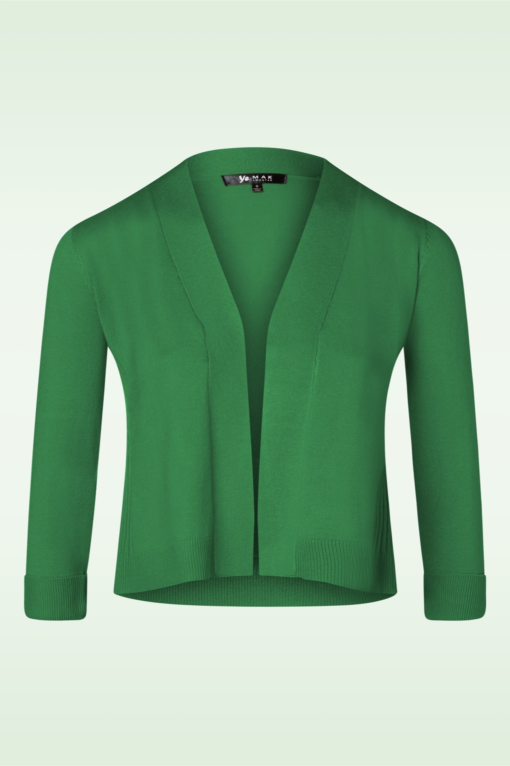 Oda Strickjacke mit offener Vorderseite in Kelly Grün
