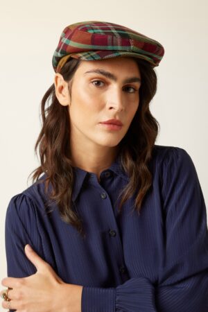 Peaky Caroll Check Mütze in Goldbraun