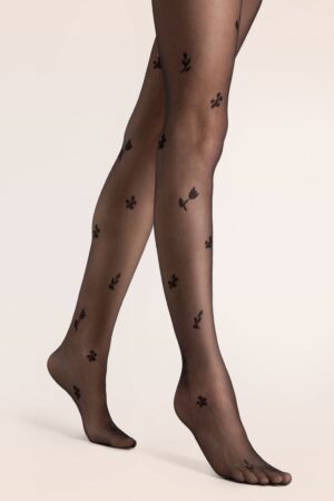Petal Strumpfhose in Schwarz
