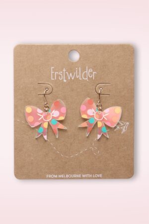 Polka Dot Bow Ohrringe in Regenbogen