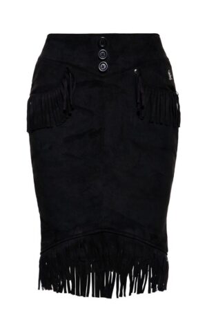 QueenKerosin Bleistiftrock mit Fransen