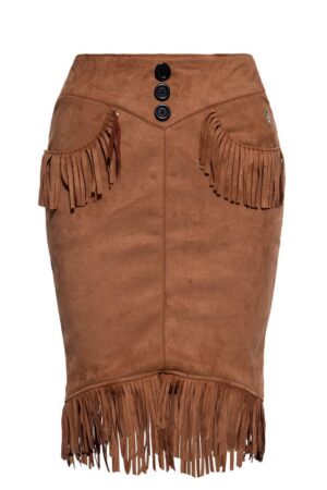 QueenKerosin Bleistiftrock mit Fransen