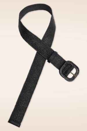 Raffia-Gürtel in Schwarz