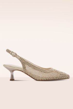 Riviera Glow Slingback Heels in Hellgold